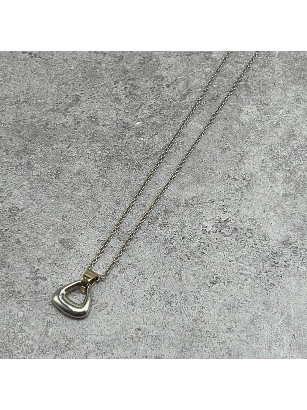 Tiffany & Co Vintage Triangle Necklace Silver 14k